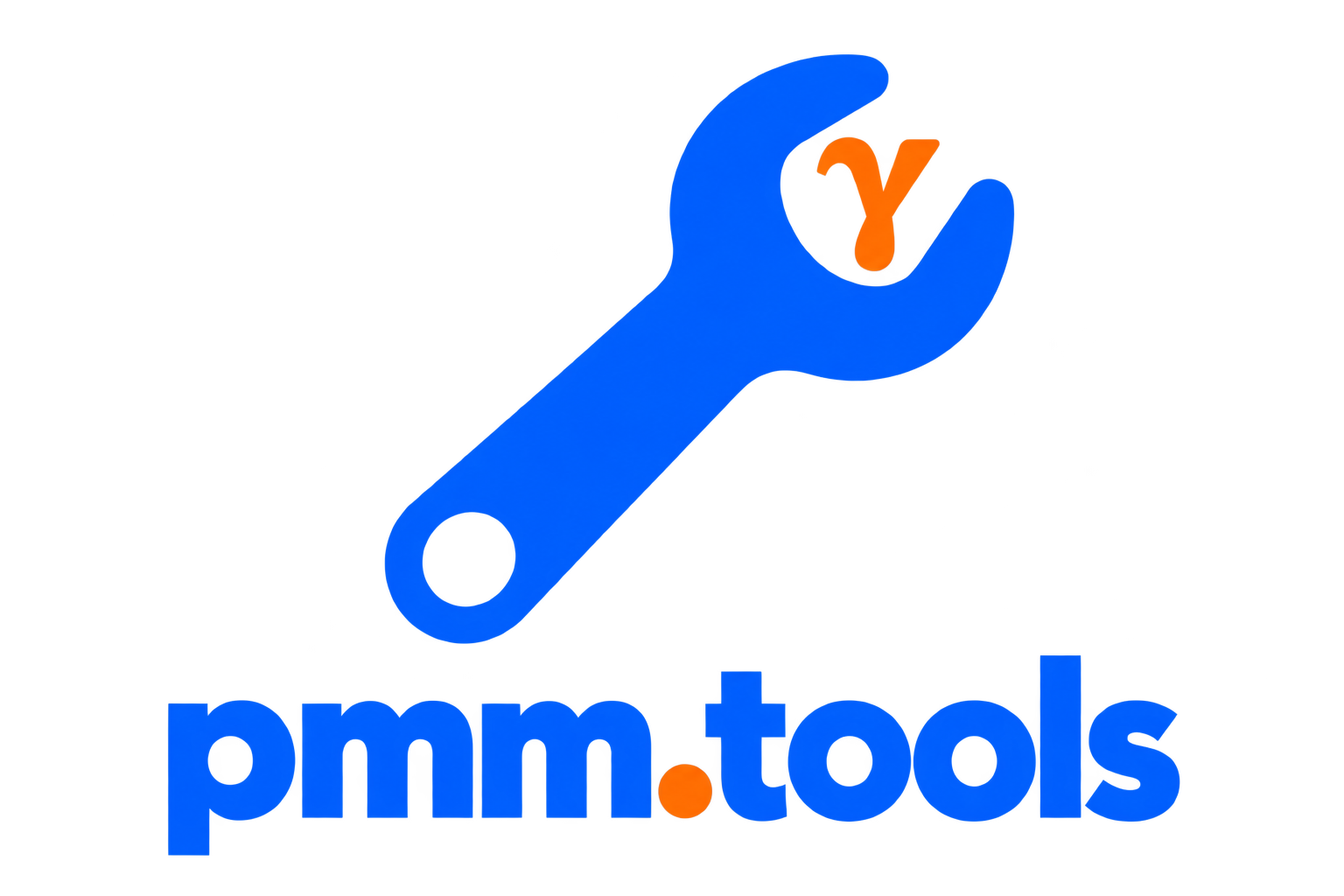 PMM tools logo: a blue wrench with an orange gamma symbol